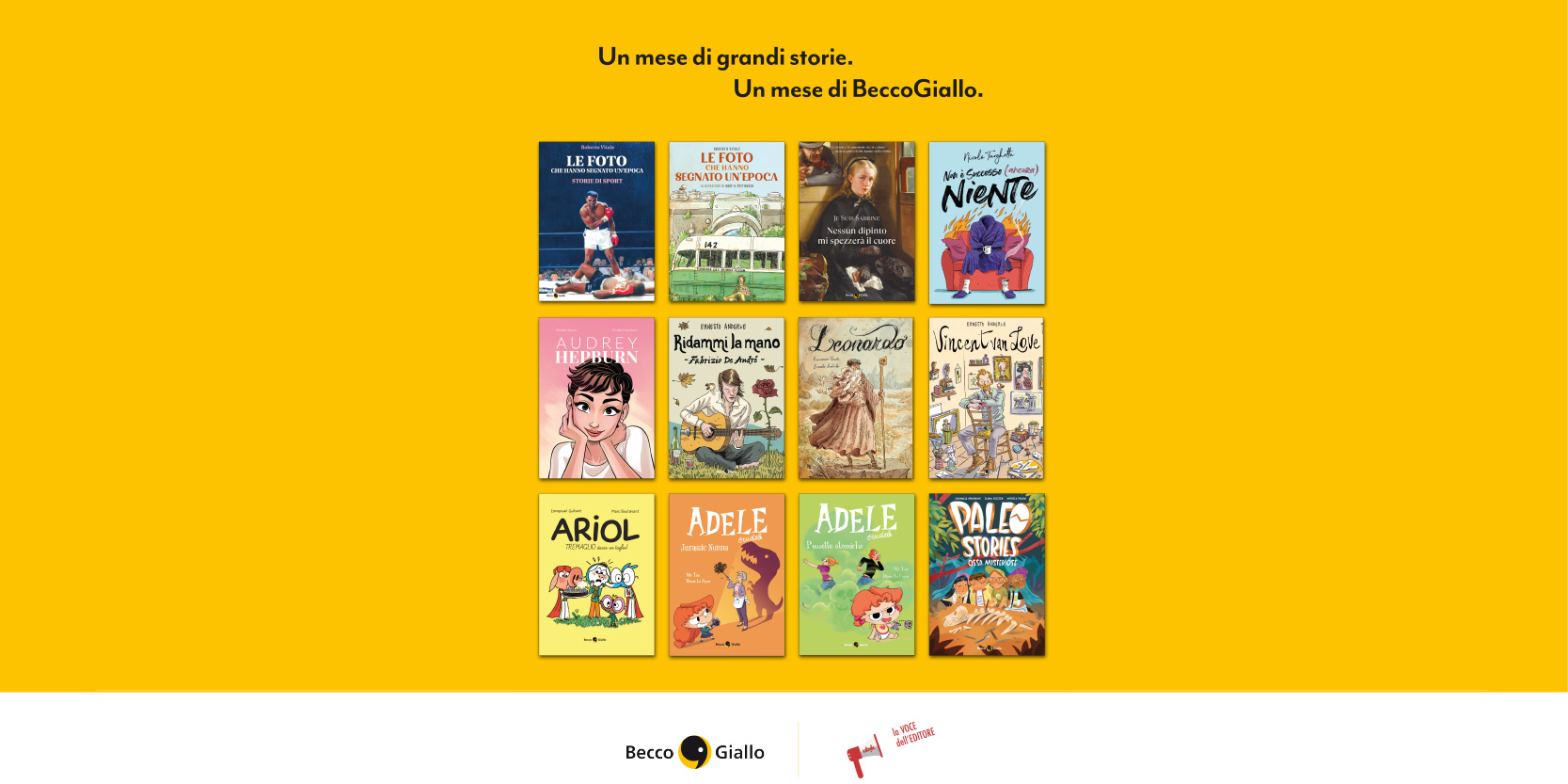 BeccoGiallo è la voce dell’editore per il mese di aprile BeccoGiallo è la voce dell’editore per il mese di aprile